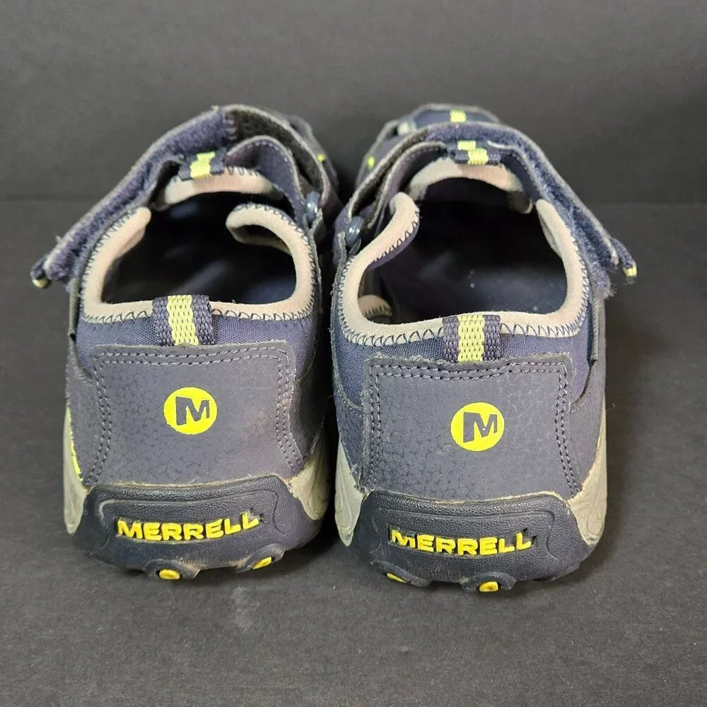 Merrell Boys Hydro H2O Sandals Size 4M Navy & Yellow Durable Athletic Footwear